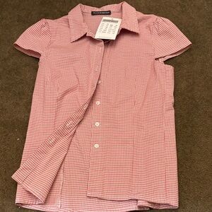 Red & White Gingham Button-Up Shirt BRANDY MELVILLE